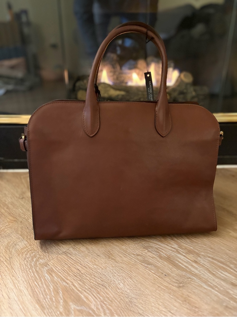 Claudia Firenze Brown Leather Tote Bag - Picture 2 of 2